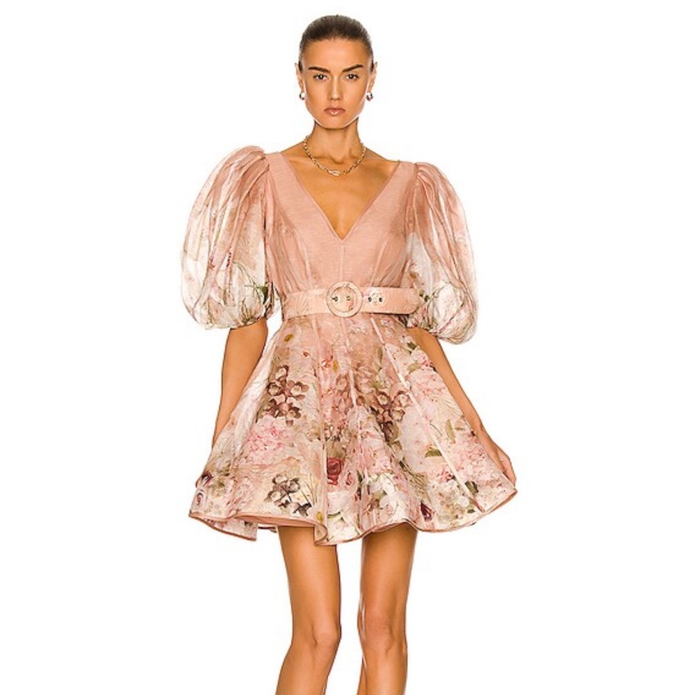 Zimmerman Dancer Puff Blush Dress US 4 / AU 0